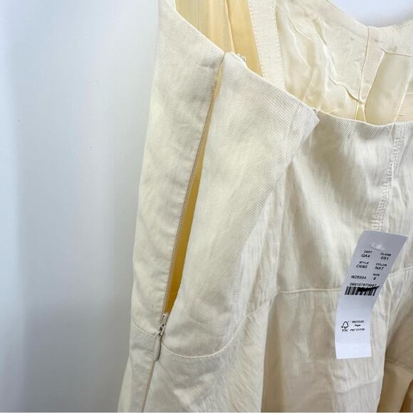 J Crew Pleated drop-waist dress in crinkle cotton blend in natural Size 8 - Picture 7 of 12